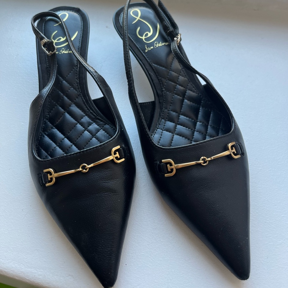 Sam Edelman slingback leather kitten heels